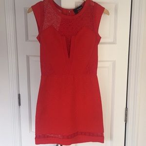 The Kooples Crepe Lace Trim Sheath Dress